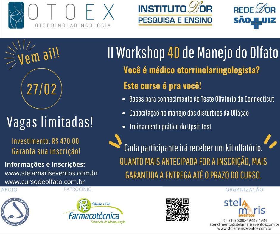 No momento, você está visualizando II Workshop 4D de Manejo do Olfato